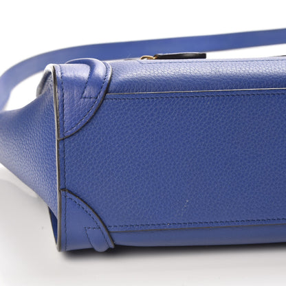 Celine Drummed Calfskin Nano Luggage Indigo 7 of 7
