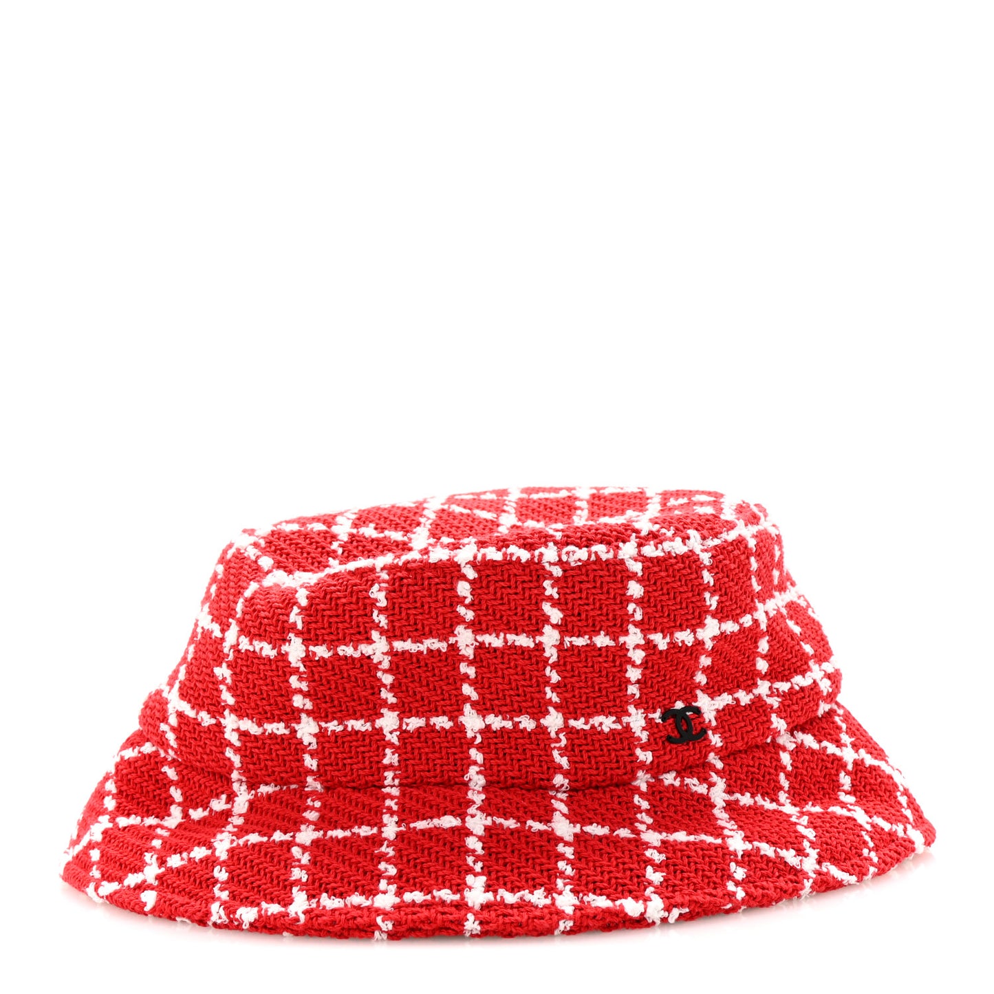 Cotton Tweed CC Bucket Hat L Red White