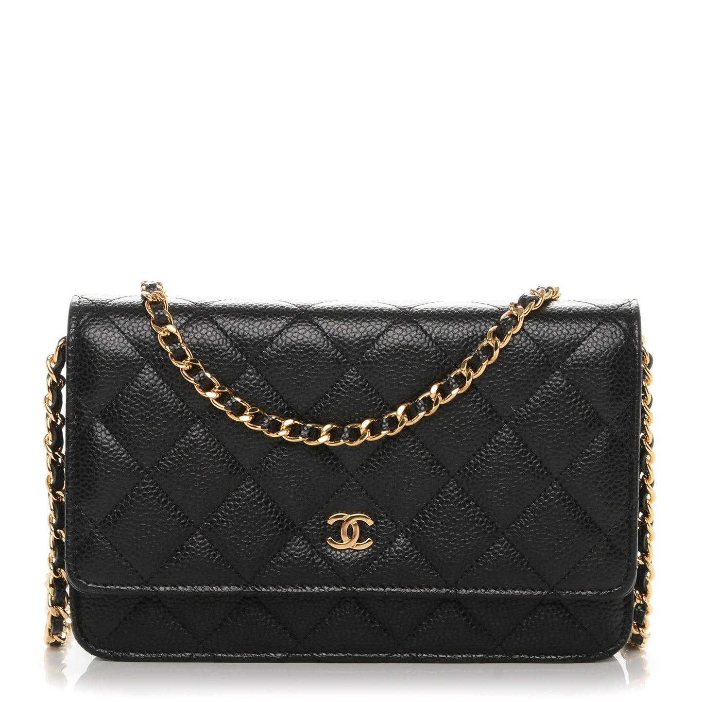 Caviar Quilted Wallet On Chain WOC Black