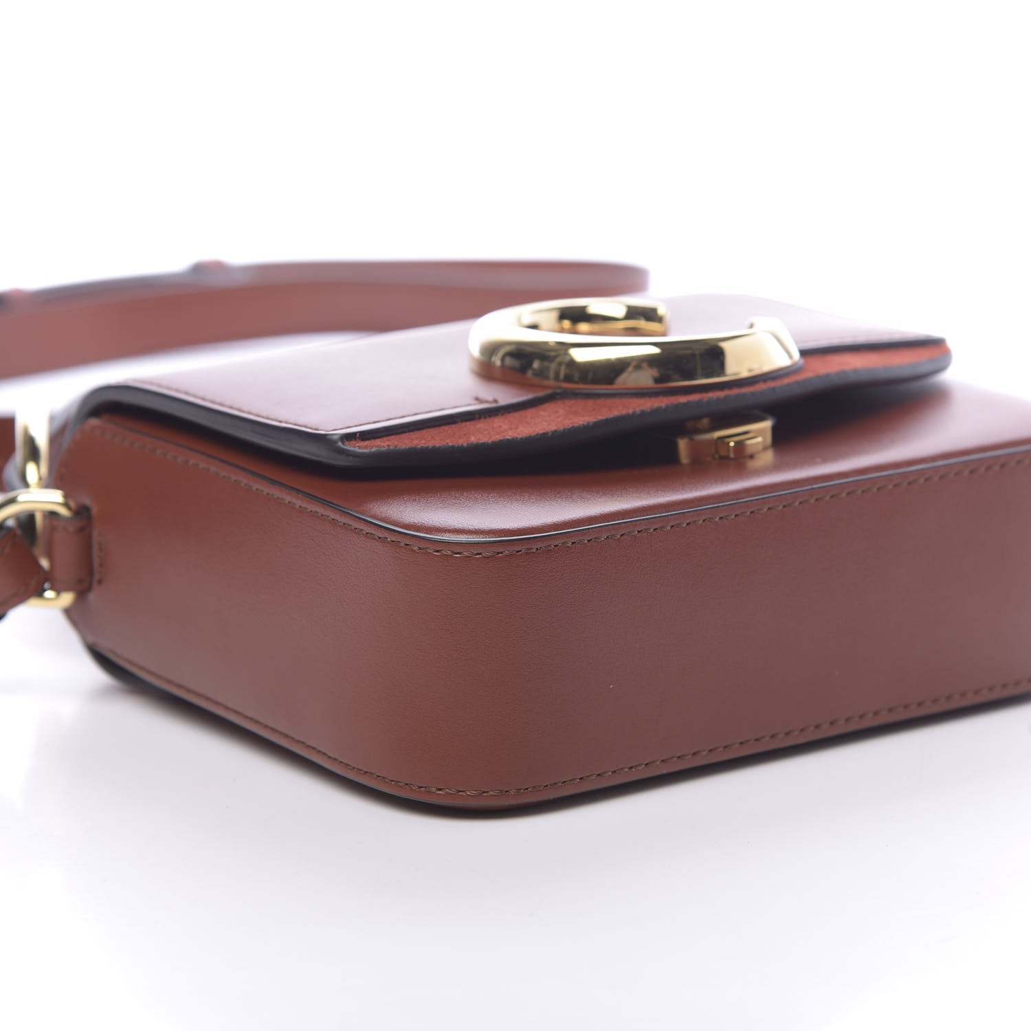Chloe Shiny Calfskin Suede Mini C Bag Sepia Brown 8 of 10