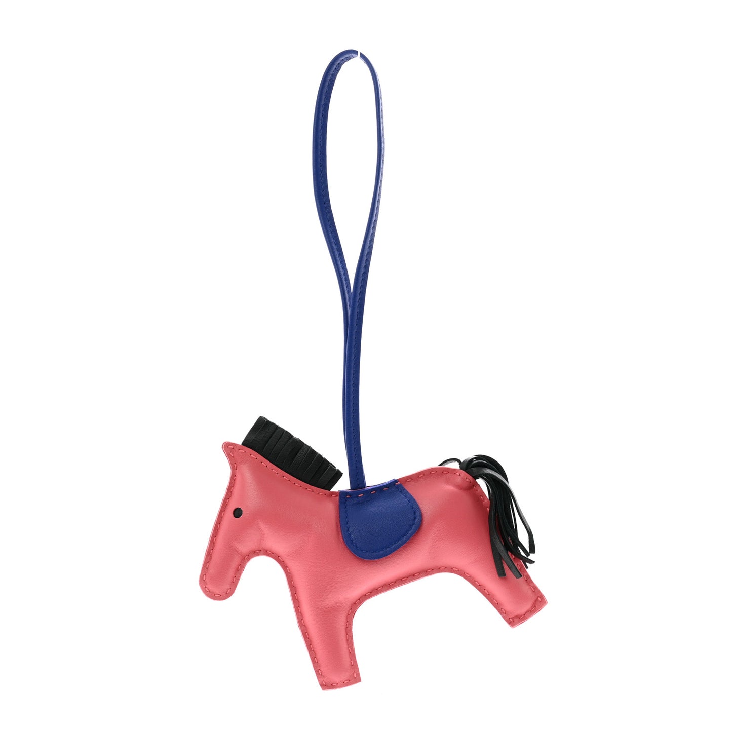 Milo Lambskin Grigri Rodeo Horse Bag Charm MM Rose Azalee Malachite Bleu Electrique