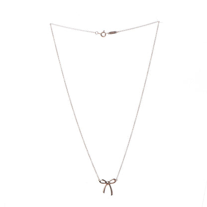 Tiffany 18K Rose Gold Mini Bow Pendant Necklace 3 of 6