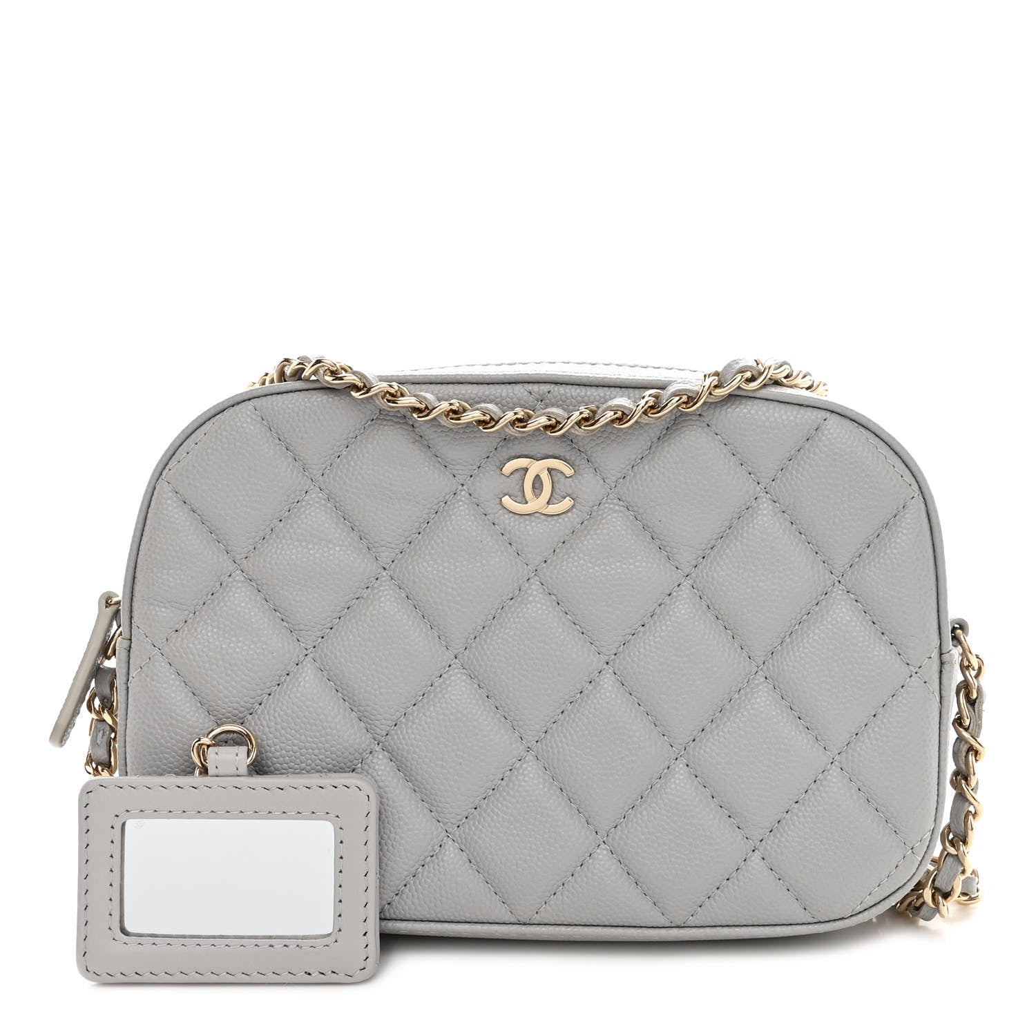 Chanel Caviar Quilted Camera Case Grey 1 of 10