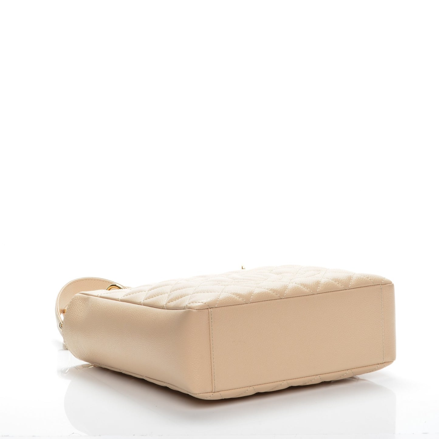 Caviar Quilted Petit Shopping Tote PST Beige Clair