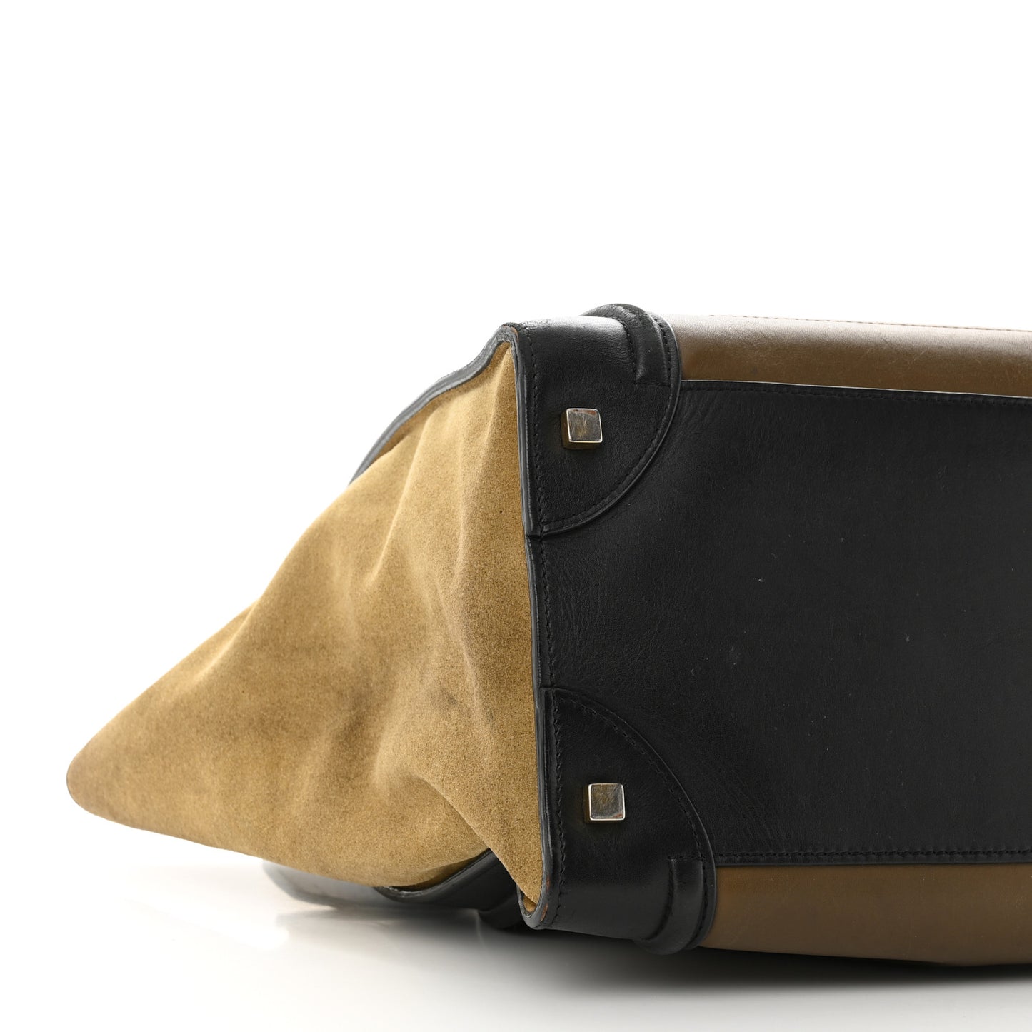 Satin Calfskin Suede Mini Tri-Color Luggage Olive