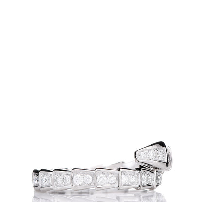 Bulgari 18K White Gold Diamond Serpenti Viper Pave Ring L 3 of 6