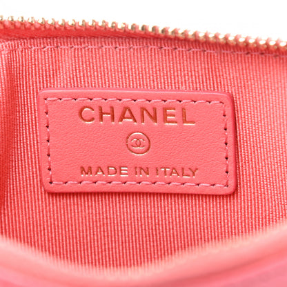 Chanel Iridescent Caviar Quilted Classic Zip Pouch Pink 6 of 7