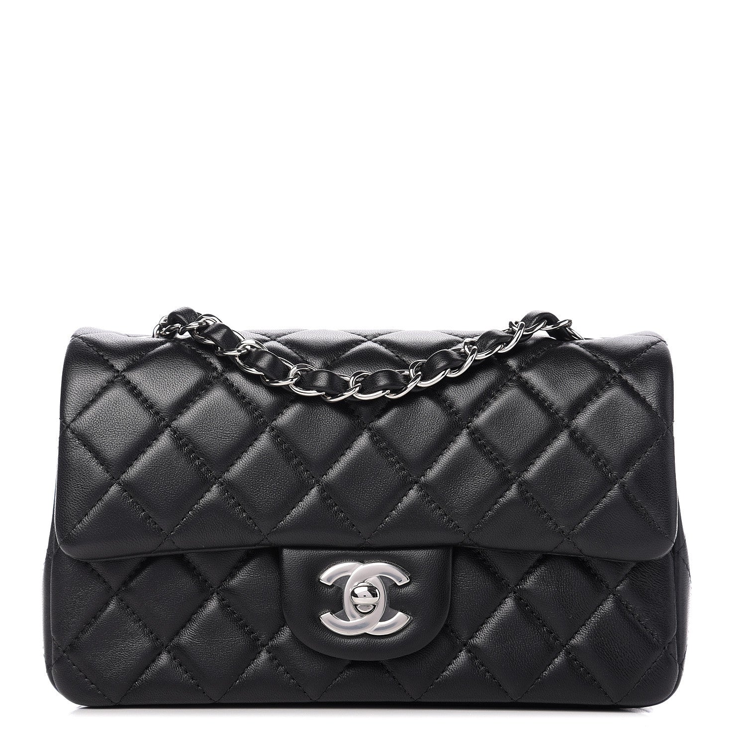 Chanel Lambskin Quilted Mini Rectangular Flap Black 1 of 10