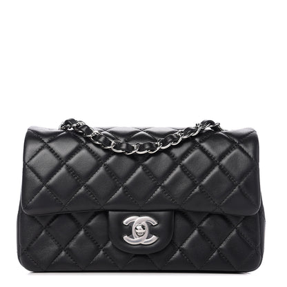 Chanel Lambskin Quilted Mini Rectangular Flap Black 1 of 10