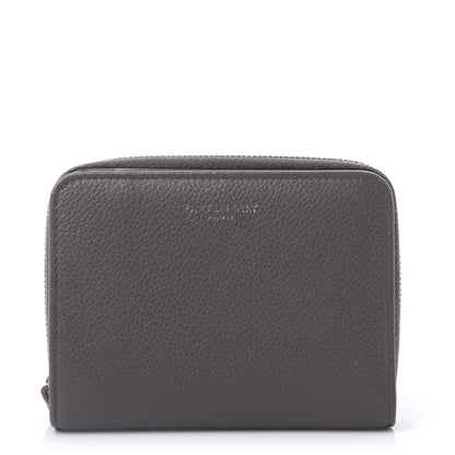 Saint Laurent Grained Calfskin Rive Gauche Compact Zip Around Wallet Fog 1 of 11