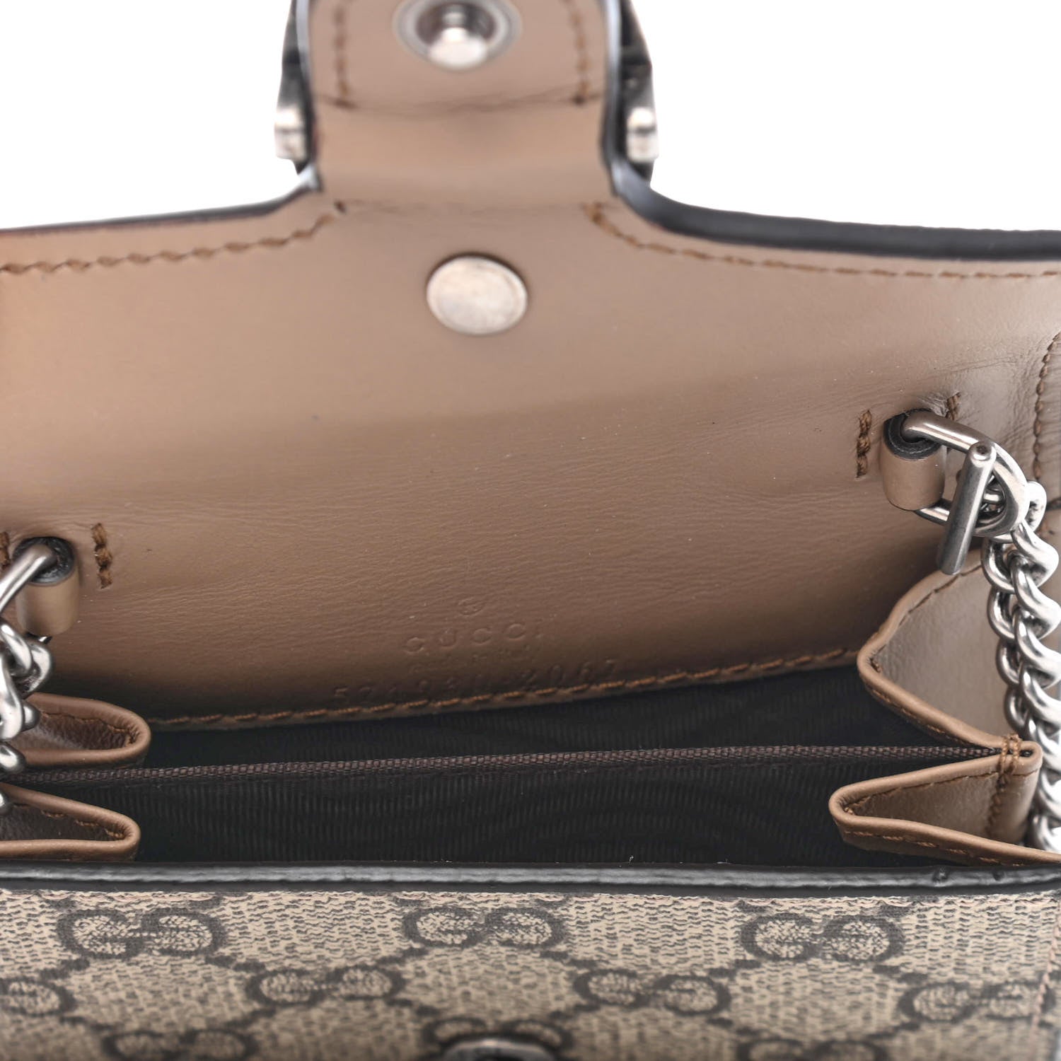 Gucci GG Supreme Monogram Dionysus Coin Purse Taupe 4 of 4