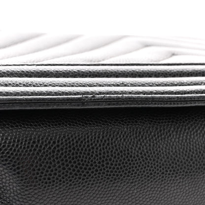 Chanel Caviar Chevron Quilted New Medium Boy Flap Black 13 of 14