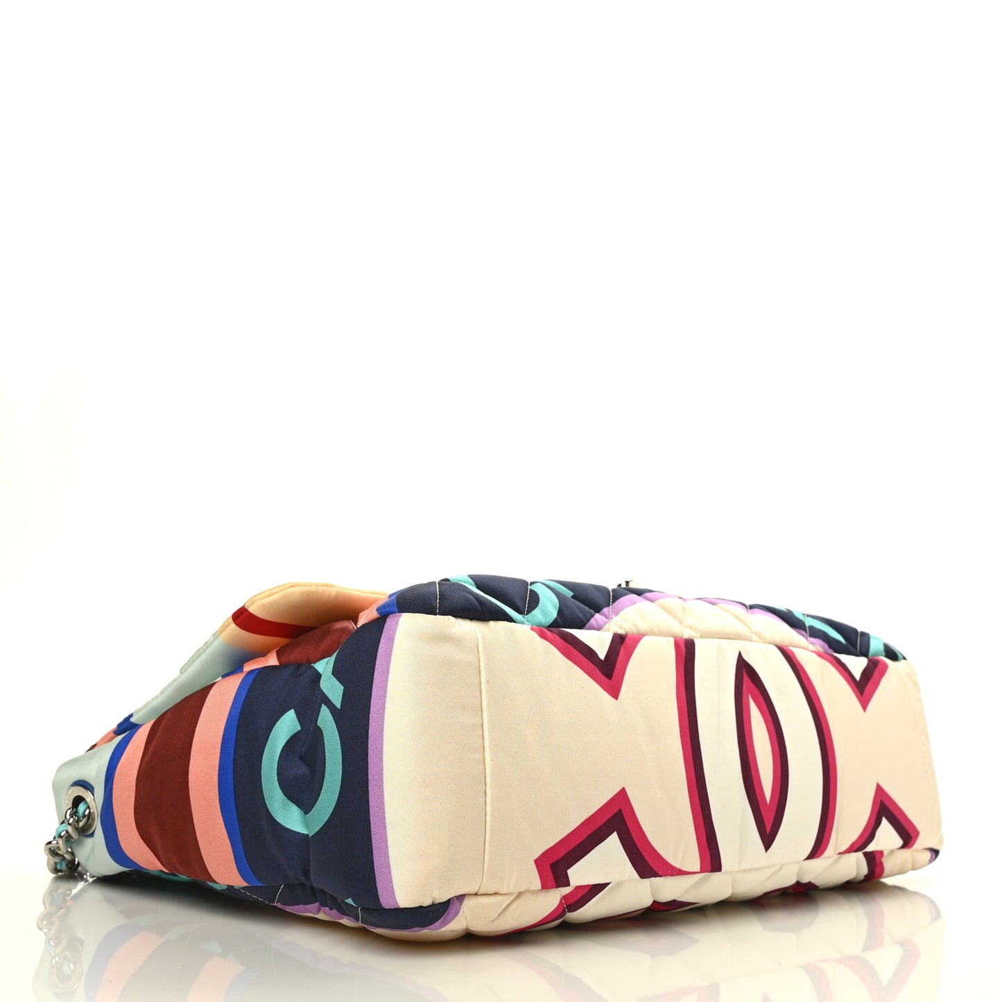 Fabric Quilted Printed Flap Multicolor