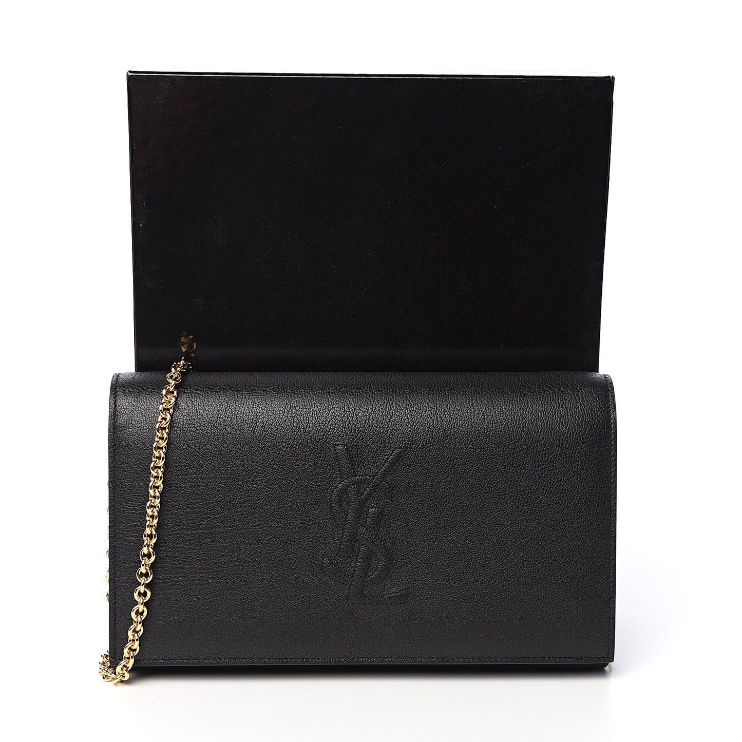Calfskin Monogram Belle de Jour Chain Clutch Black