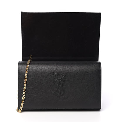 Saint Laurent Calfskin Monogram Belle de Jour Chain Clutch Black 9 of 9