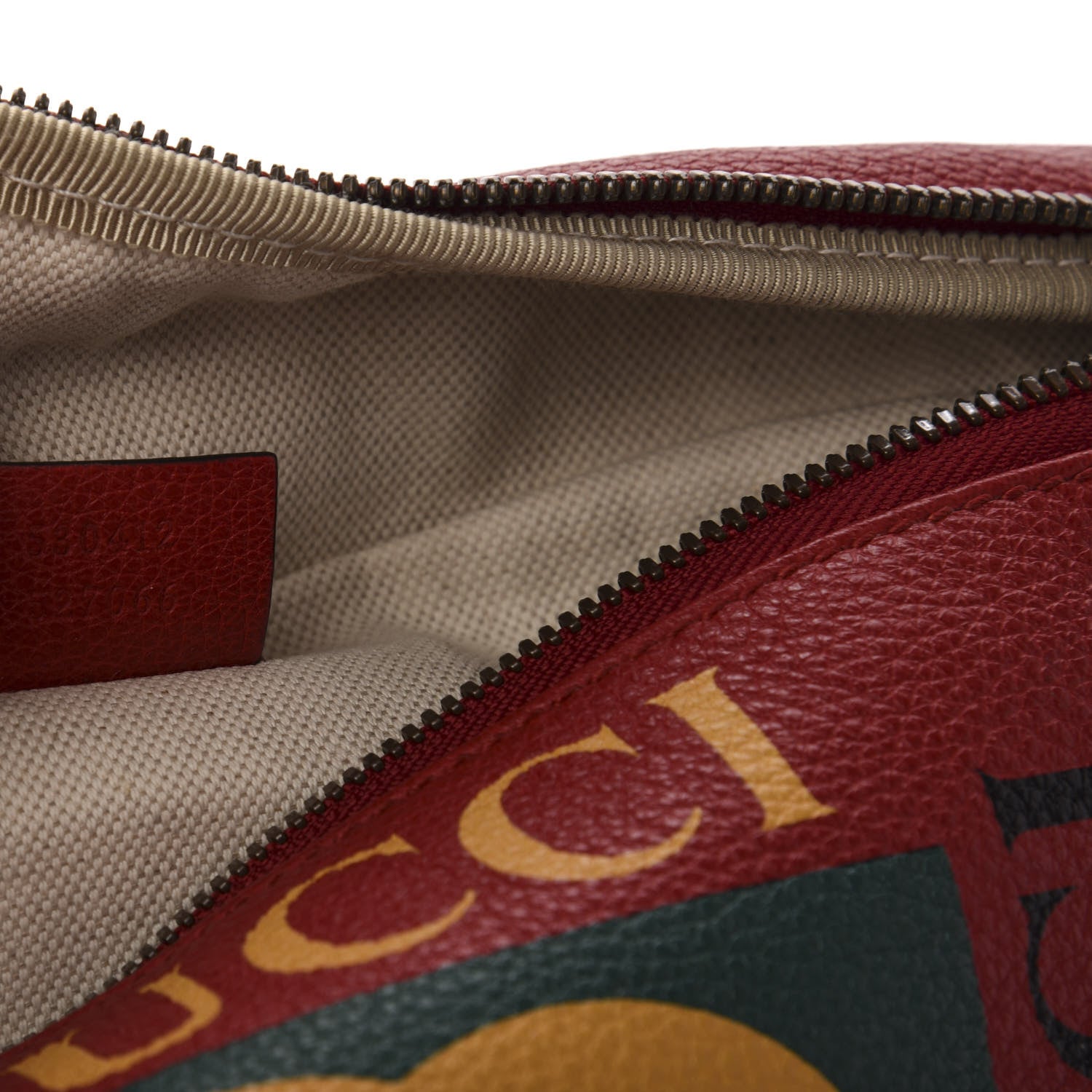 Gucci Grained Calfskin Logo Belt Bag Hibiscus Red 7 of 10