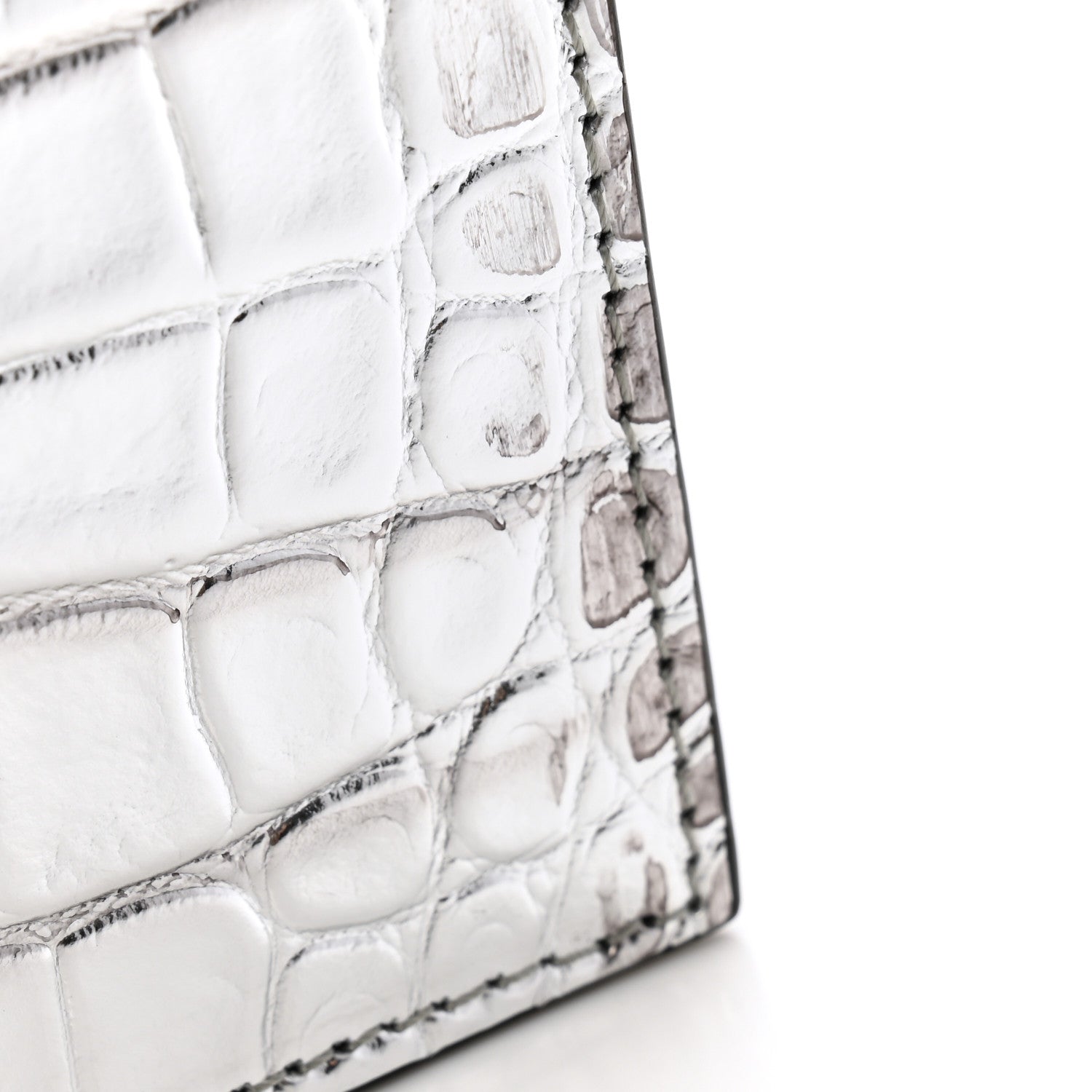 Alexander McQueen Metallic Calfskin Crocodile Embossed Skull Mini Shoulder Bag Silver 11 of 11