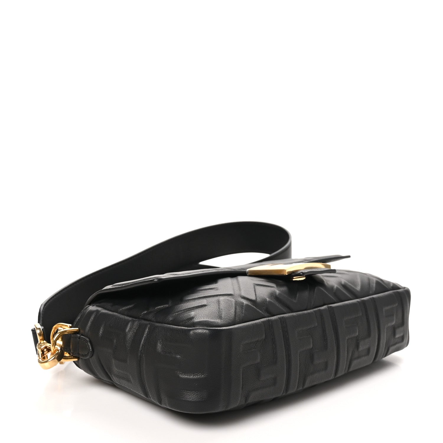 Fendi Nappa FF 1974 Embossed Baguette Black 3 of 9