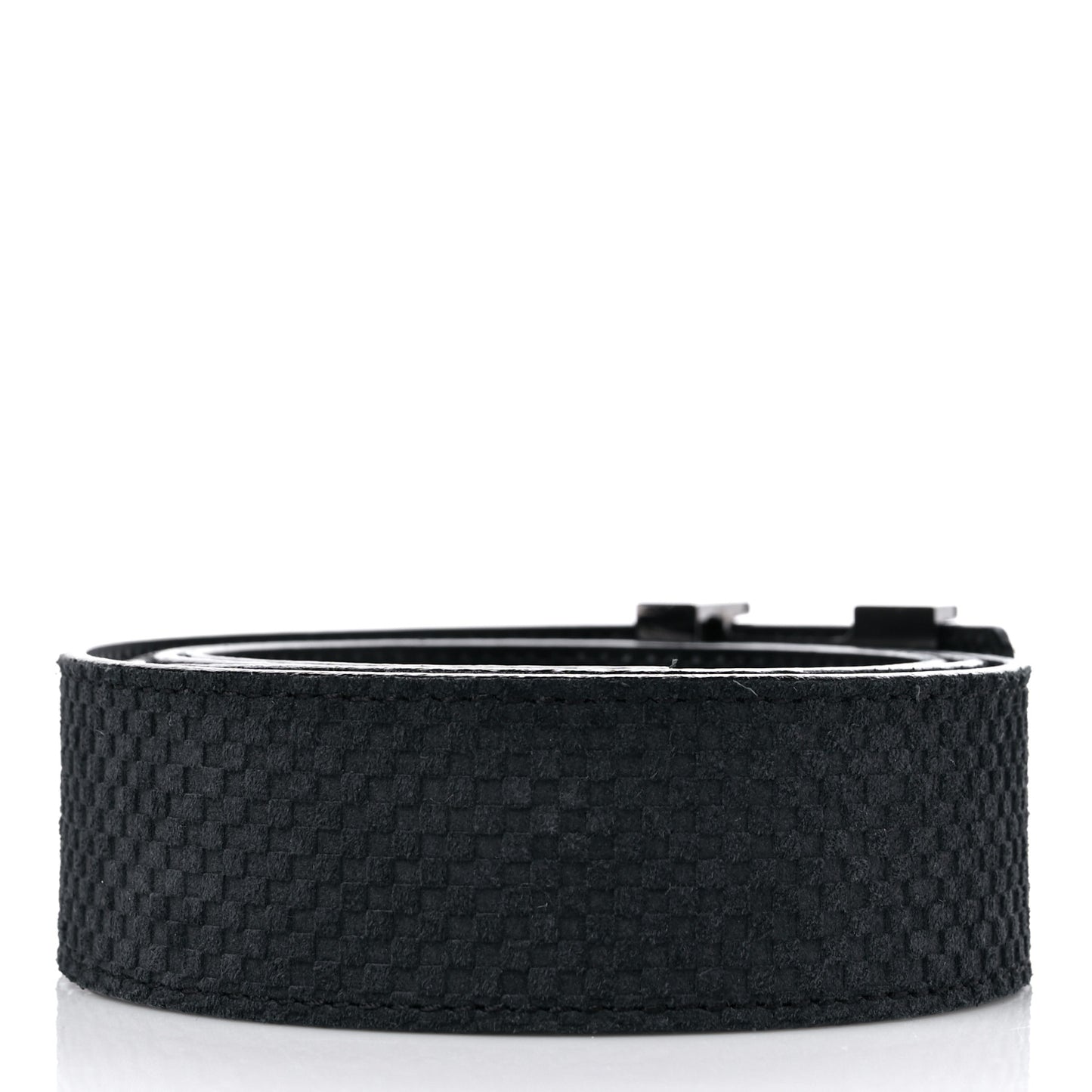 Suede Calfskin Mini Damier 40mm LV Initiales Belt 110 44 Carbone