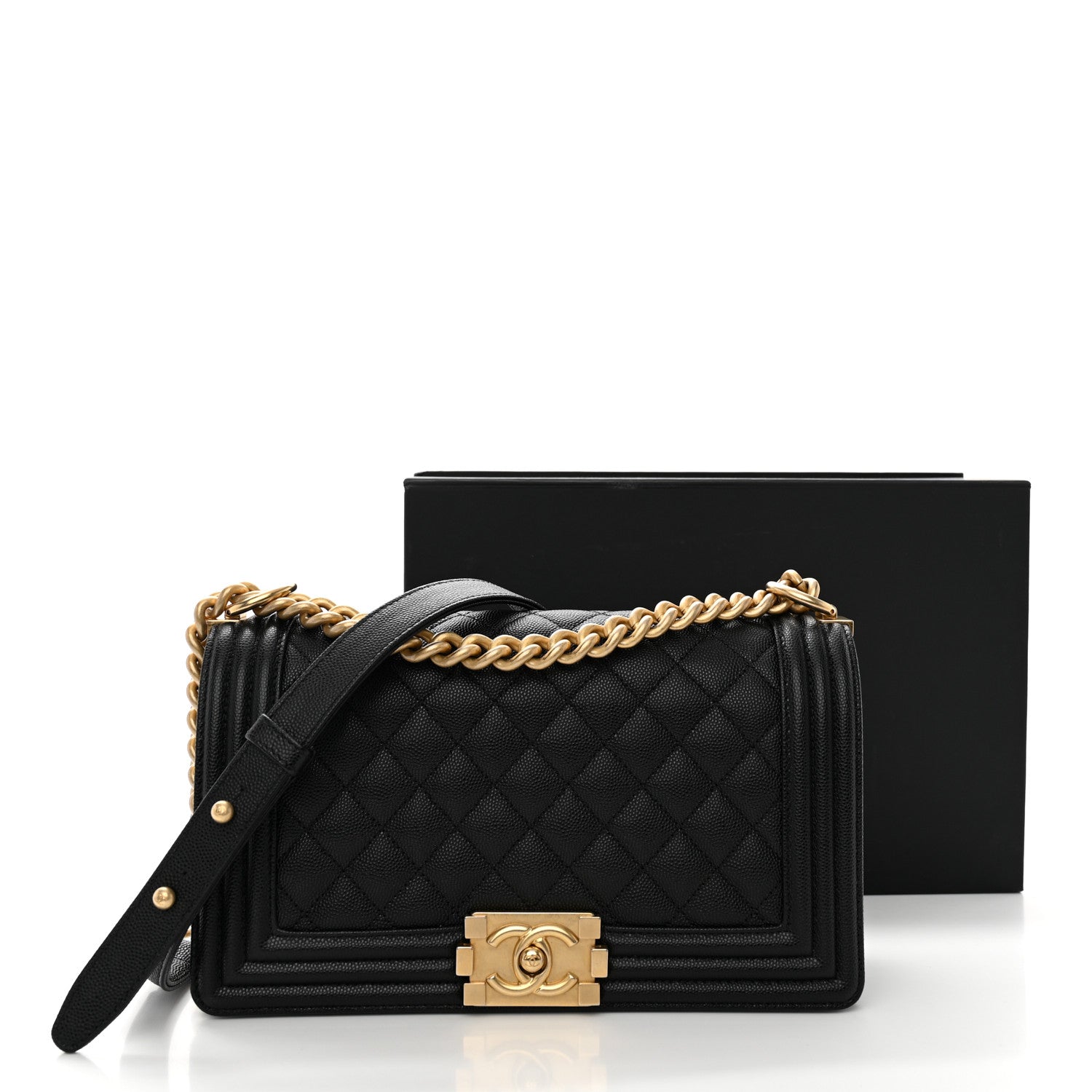 Chanel Caviar Quilted Medium Boy Flap Black 12 of 12