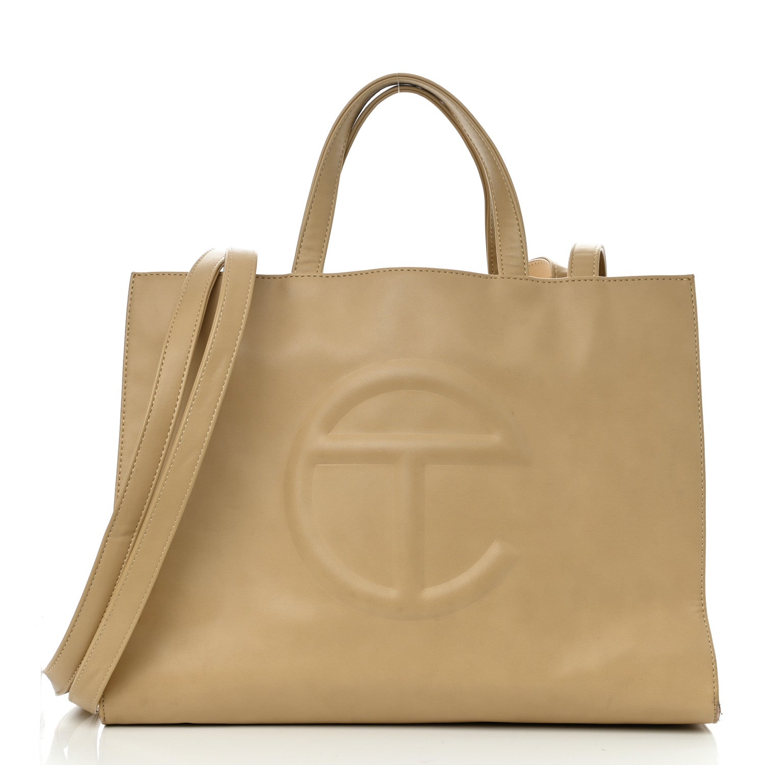 Telfar Vegan Leather Medium Shopping Bag Cream 1 of 13