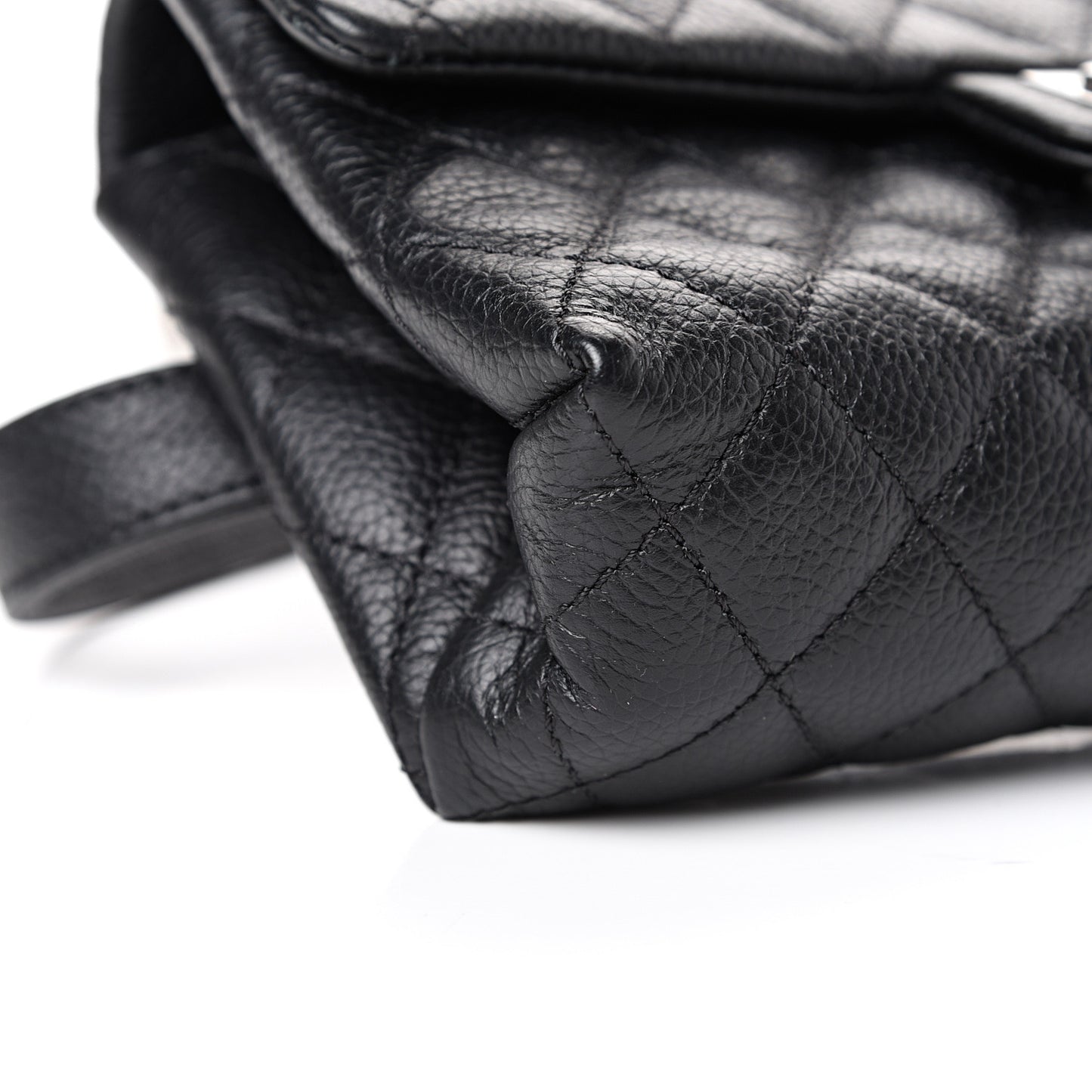 Grained Calfskin Quilted 2.55 Reissue Flap Belt Bag Clutch Black