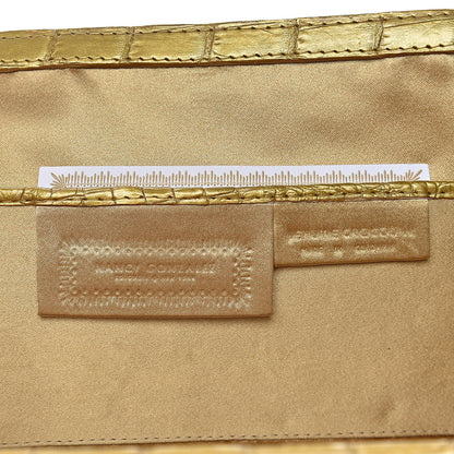 Nancy Gonzalez Crocodile Clutch Gold 6 of 9