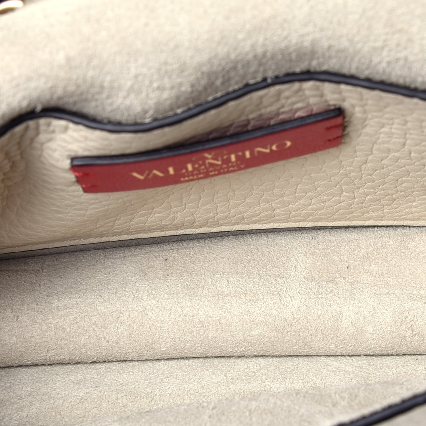 Pebbled Calfskin Small Rockstud Overlay Flap Shoulder Bag Light Ivory