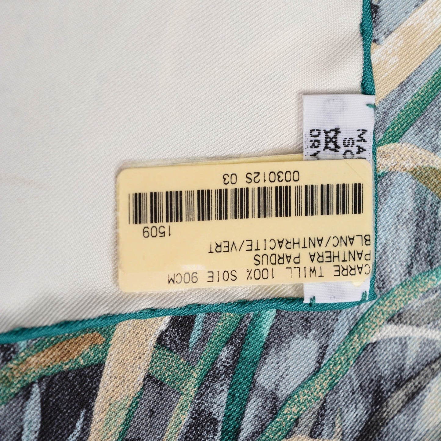 Silk Panthera Pardus Scarf 90 Blanc Anthracite Vert
