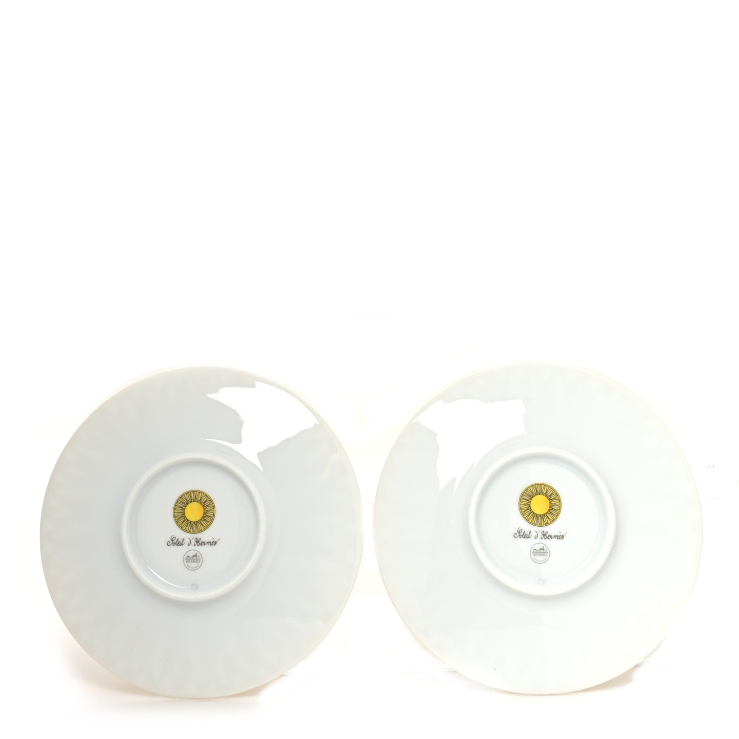 Porcelain Soleil d'Hermes Breakfast Cup And Saucer Set Of 2