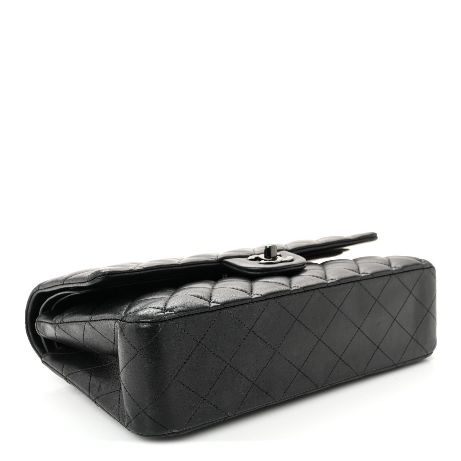 Chanel Lambskin Quilted Medium Double Flap So Black 4 of 12