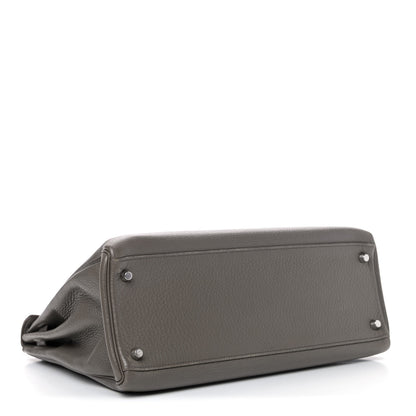 Hermes Taurillon Clemence Kelly Retourne 35 Etain 3 of 12