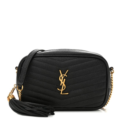 Saint Laurent Grain De Poudre Matelasse Monogram Mini Lou Camera Bag Black 1 of 13