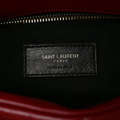 Saint Laurent Lambskin Quilted Medium Loulou Puffer Monogram Chain Satchel Opyum Red 6 of 10