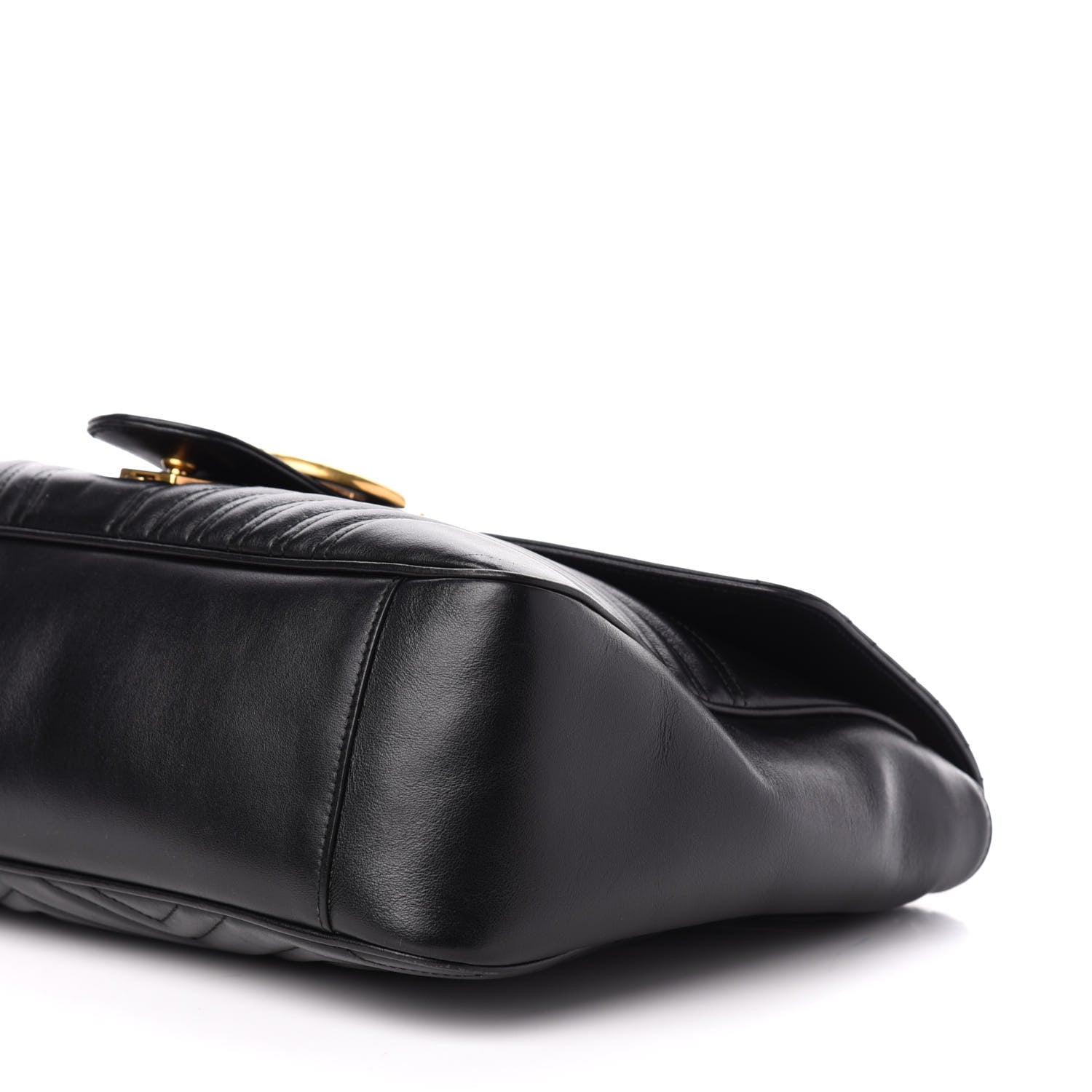 Gucci Calfskin Matelasse Large GG Marmont Shoulder Bag Black 15 of 16