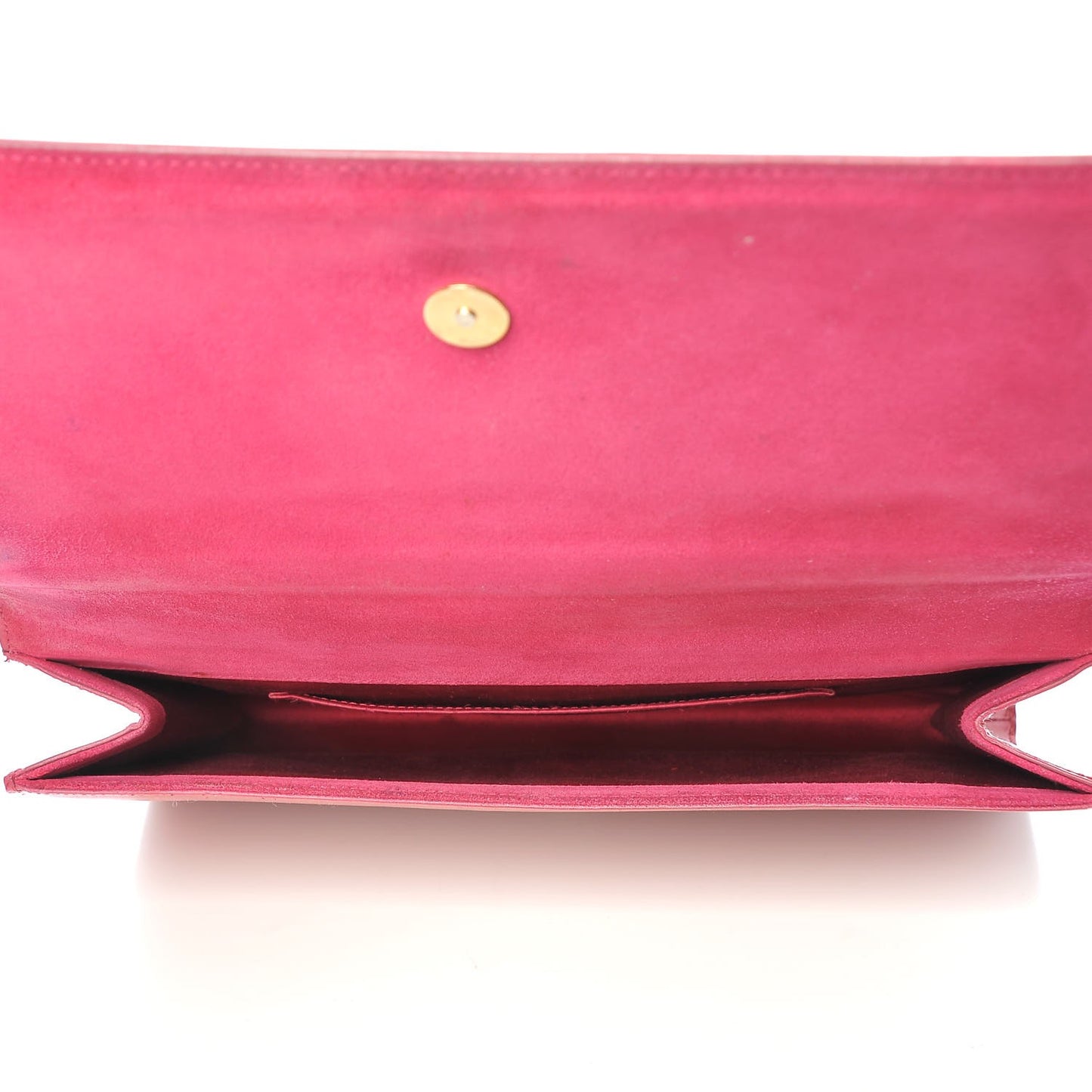 Textured Patent Large Belle De Jour Clutch Fuchsia
