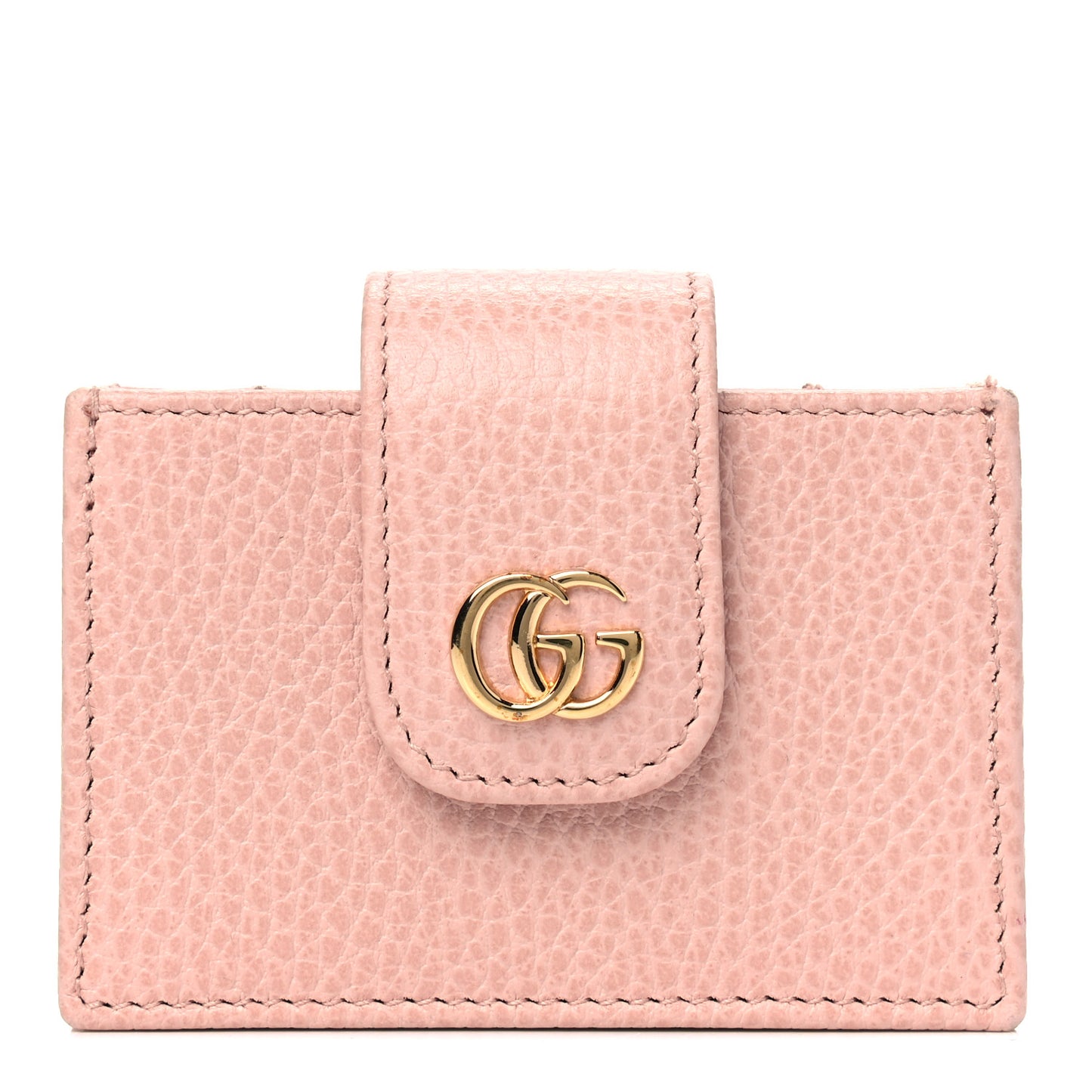 Dollar Calfskin GG Marmont Card Case Perfect Pink