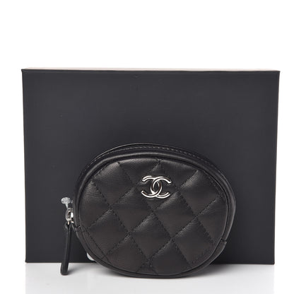 Chanel Lambskin Quilted Zip Around Classic Coin Purse Black 10 of 10
