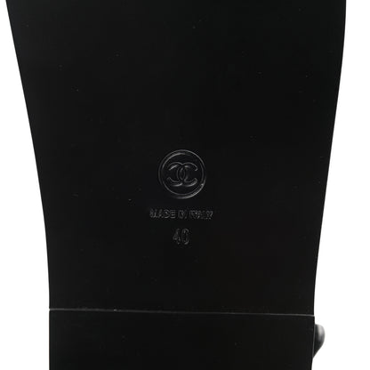 Chanel Lambskin Velcro Dad Sandals 40 Black 7 of 10