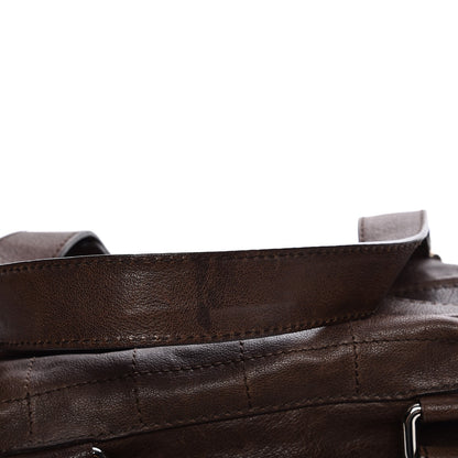 Chanel Calfskin Square Stitch Round Bowling Bag Brown 13 of 14