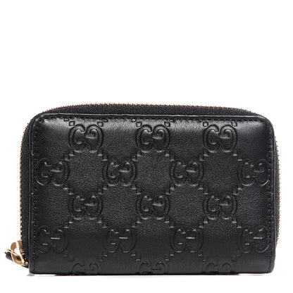 Gucci Guccissima Zip Around Card Case Black 1 of 7