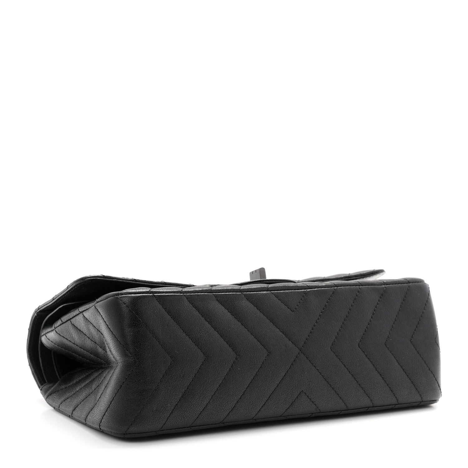 Chanel Sheepskin Chevron Quilted 2.55 Reissue 225 Double Flap So Black 4 of 10