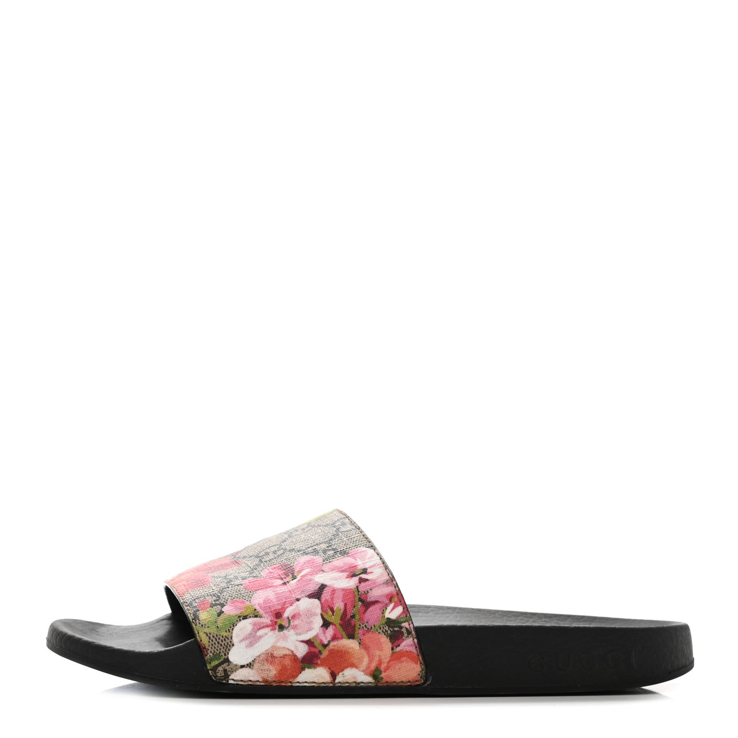 GG Supreme Monogram Blooms Slide Sandals 37 Beige Multicolor