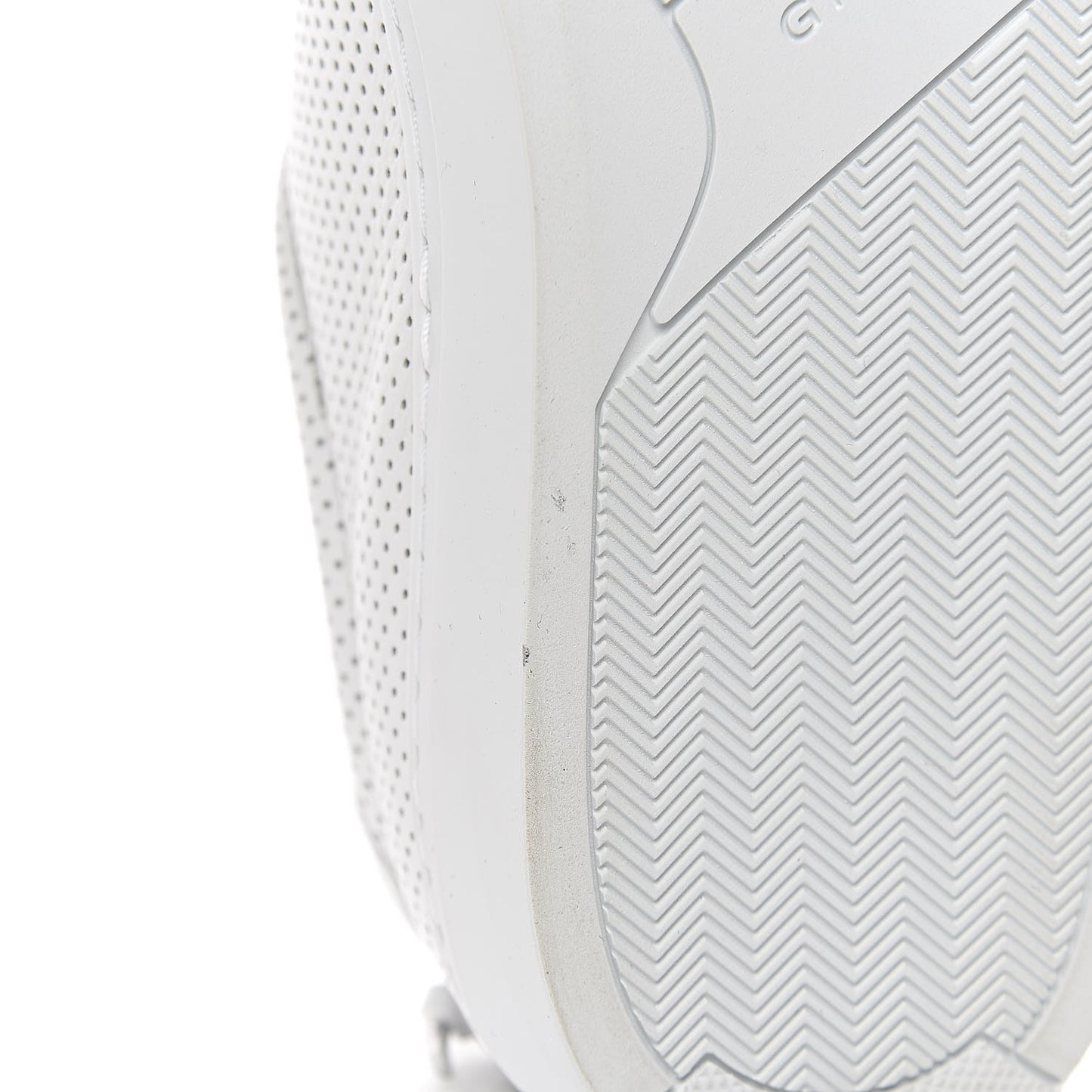 Calfskin Perforated Womens Urban Street Sneakers 37.5 White
