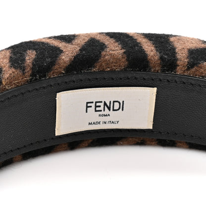 Fendi Wool Cashmere FF Logo Headband Tobacco 5 of 5