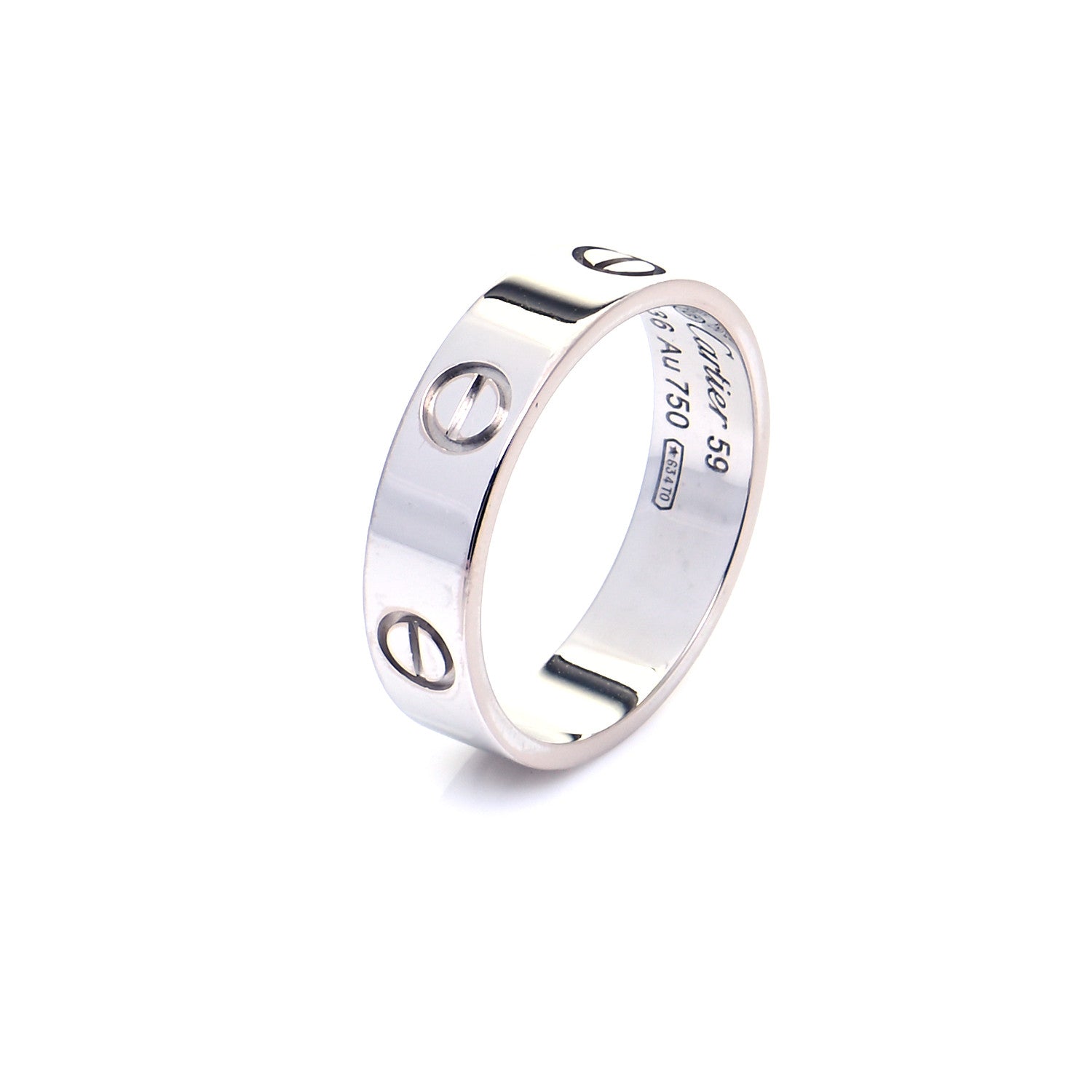 Cartier 18K White Gold 5.5mm LOVE Ring 59 8.75 5 of 7