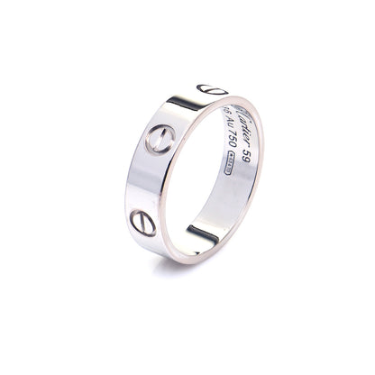 Cartier 18K White Gold 5.5mm LOVE Ring 59 8.75 5 of 7