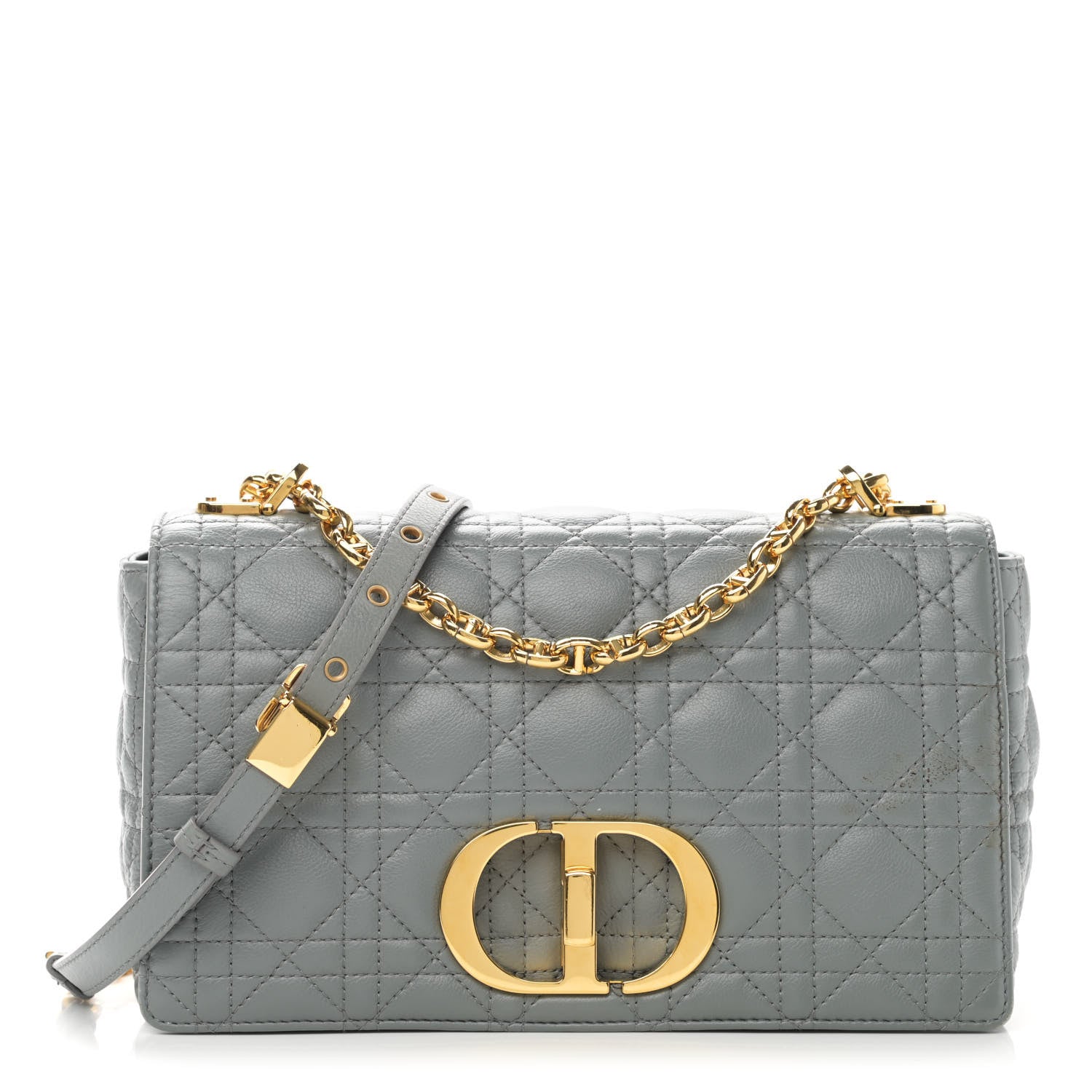 Christian Dior Lambskin Cannage Medium Caro Bag Grey 1 of 10