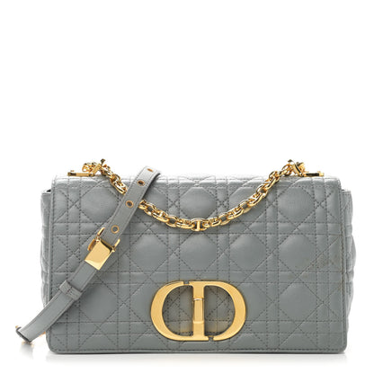 Christian Dior Lambskin Cannage Medium Caro Bag Grey 1 of 10