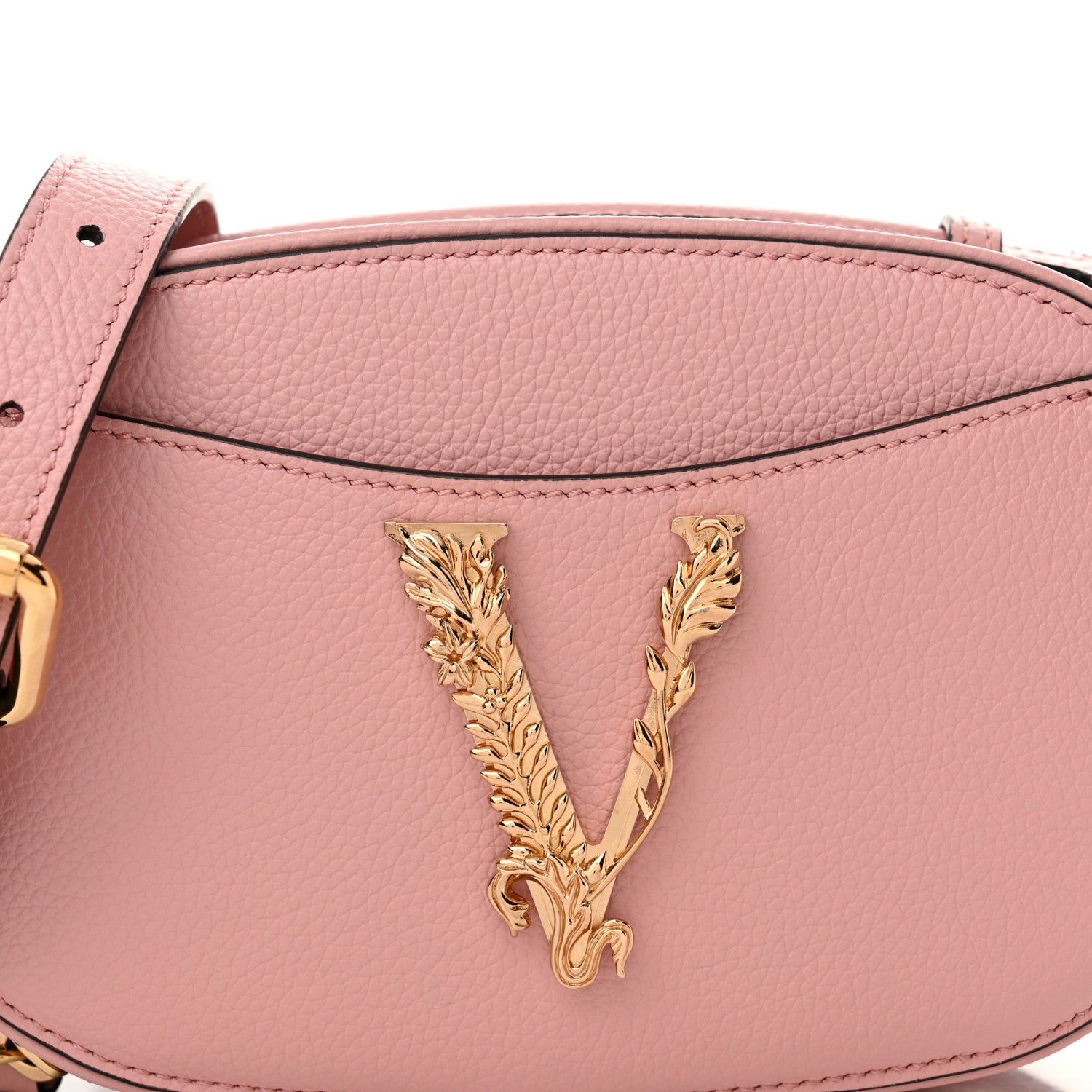 Versace Grainy Calfskin Virtus Top Handle Camera Bag Pink 8 of 10